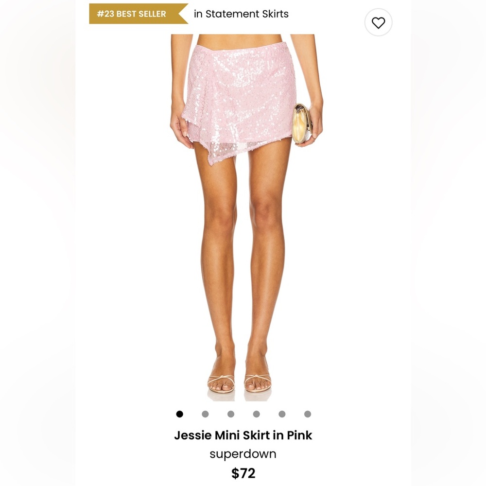 Superdown Jessie Sequin Pink Mini Skirt
